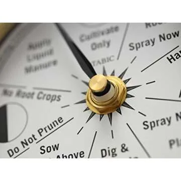 Tabic Classic Brass Moon Gardening Clock - Lunar Harmony Guide with Moon Clocks -Essential Gardening Tool for Biodynamic & Organic Gardening - Transform Your Garden