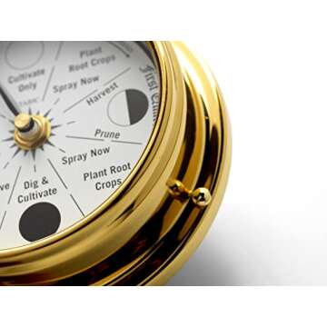 Tabic Classic Brass Moon Gardening Clock - Lunar Harmony Guide with Moon Clocks -Essential Gardening Tool for Biodynamic & Organic Gardening - Transform Your Garden