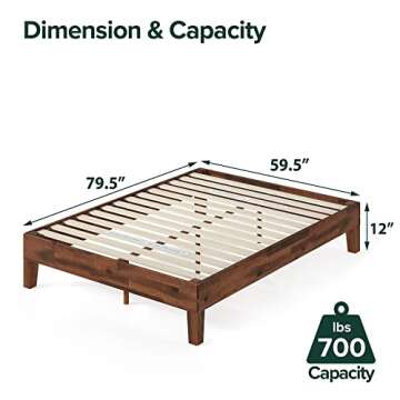 ZINUS Marissa Deluxe Wood Platform Bed Frame, No Box Spring Needed, Wood Slat Support, Easy Assembly...