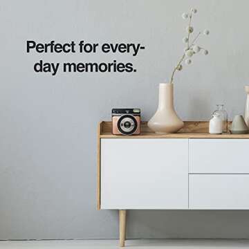 Fujifilm Instax Square SQ6 + Fujifilm Instax Square Instant Film (20 Sheets) Bundle with Deals Number One Cleaning Cloth (Blush Gold)