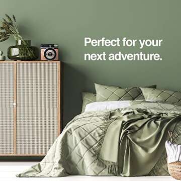 Fujifilm Instax Square SQ6 + Fujifilm Instax Square Instant Film (20 Sheets) Bundle with Deals Number One Cleaning Cloth (Blush Gold)