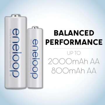 Eneloop Panasonic BK-3MCCA4BA AA 2100 Cycle Ni-MH Pre-Charged Rechargeable Batteries, 4-Battery Pack