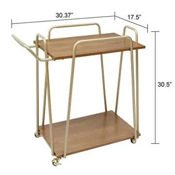 Silverwood Emory Bar Cart with Hairpin Frame and Wheels