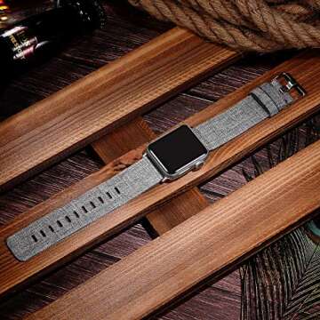 Haveda Fabric Compatible for Apple Watch Band Series 10 9 8 7 6 Series 5/4 40mm band, Soft Wristband for Apple watch SE,iwatch bands 40mm womens, Cloth sport dressy for iWatch Series 3 2/1(Light Gray)