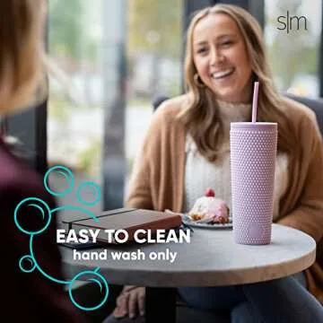Simple Modern Plastic Matte Studded Tumbler with Lid and Straw | Reusable BPA Free Iced Coffee Cups Double Wall Smoothie Cup | Gifts for Women Men Him Her | Classic Collection | 24oz | Winter White