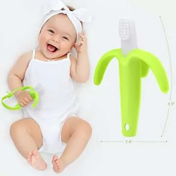 SHARE&CARE Baby Banana Teether and Toothbrush for Infants