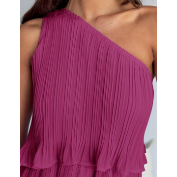 ZESICA Boho One Shoulder Chiffon Mini Dress Summer Flowy