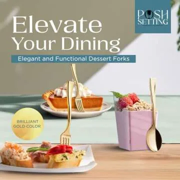 Posh Setting Gold Plastic Mini Forks for Elegant Events
