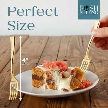 Posh Setting Gold Plastic Mini Forks for Elegant Events