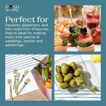 Posh Setting Gold Plastic Mini Forks for Elegant Events