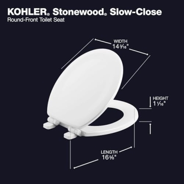 KOHLER Stonewood Quiet-Close Toilet Seat for Elegant Bathrooms