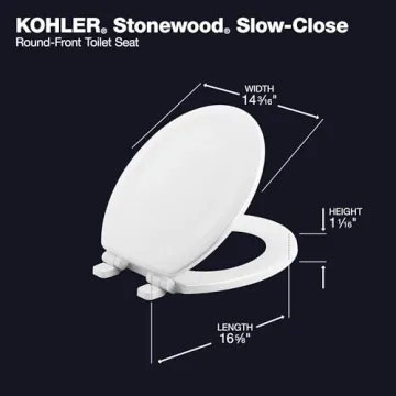KOHLER Stonewood Quiet-Close Toilet Seat for Elegant Bathrooms