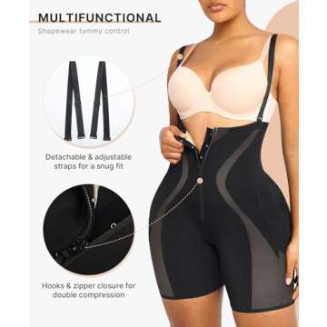 SHAPELLX Tummy Control Shapewear Corset Shorts Tummy Control Body Shaper for Women Butt Lifting Shapewear Bodysuit
