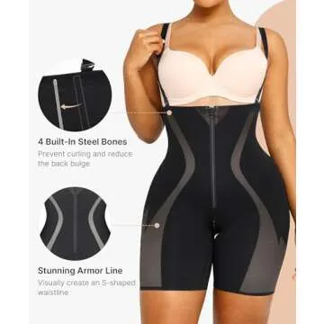 SHAPELLX Tummy Control Shapewear Corset Shorts Tummy Control Body Shaper for Women Butt Lifting Shapewear Bodysuit