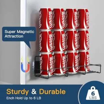 Zyerch 4 Pack Magnetic Spice Rack Organizer, Space Saver for Refrigerator and Microwave Oven, Metal Fridge Shelf, Black