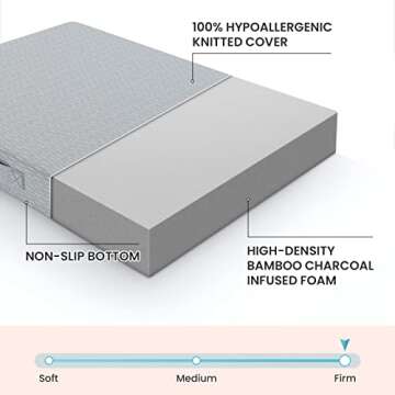 BedStory Tri Folding Mattress with Carry Case 4 Inch Queen Size, Pain-Relief 38D Foam Foldable Mattress, Trifold Mattress Topper Floor Non-Slip Guest Bed, Machine Washable Cover, CertiPUR-US Certified