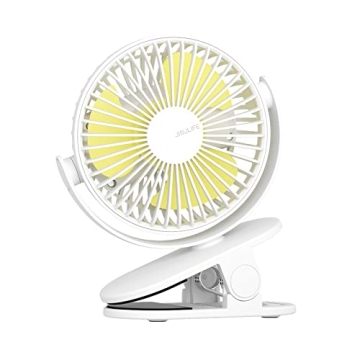 JISULIFE Clip on Baby Stroller Fan - 4000mAh, Portable & Quiet with 4 Speeds