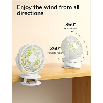 JISULIFE Baby Stroller Fan - Portable & Quiet with 4 Speeds