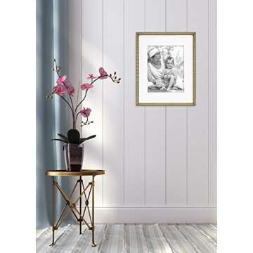 MCS 16x20 Inch Beaded Frame with 11x14 Inch Mat Opening, Champagne (47607)