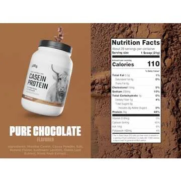 Levels 100% Micellar Casein Protein, Hormone Free, Chocolate, 2LB