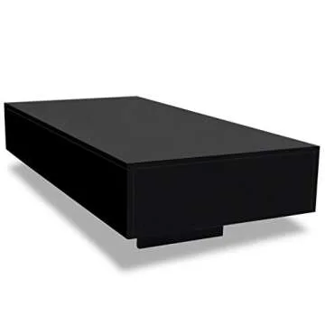 NusGear Coffee Table, Contemporary Sofa Table TV Stand with High Gloss Finish and Solid Base for Home, Office, Living Room, Easy to assemble, 45.3" x 21.7" x 12.2" - Black
