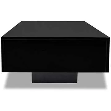 NusGear Coffee Table, Contemporary Sofa Table TV Stand with High Gloss Finish and Solid Base for Home, Office, Living Room, Easy to assemble, 45.3" x 21.7" x 12.2" - Black
