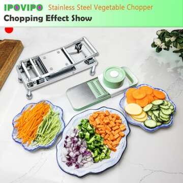 Durable Stainless Steel Vegetable Chopper with 8 Blades