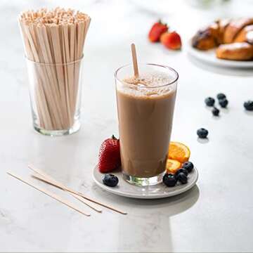 GUSTO Eco-Friendly Wooden Coffee Stirrers - 1000 Count