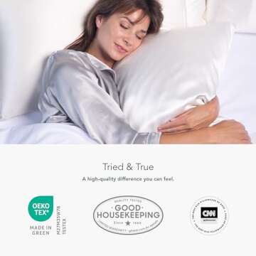 Fishers Finery 25mm 100% Pure Mulberry Silk Pillowcase, Good Housekeeping Winner (Black, Queen 2 Pack)