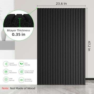 ZHOJEREL 5 Pack Sound Proof Foam Panels - Large Acoustic Panels with Self-Adhesive Backing for Effec...