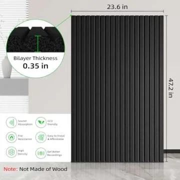 ZHOJEREL 5 Pack Sound Proof Foam Panels - Large Acoustic Panels with Self-Adhesive Backing for Effec...