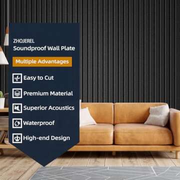 ZHOJEREL 5 Pack Sound Proof Foam Panels for Walls 47.2"