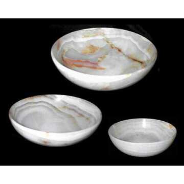 Elegant Khan Imports Onyx Bowl - 12 Inch Decorative Centerpiece