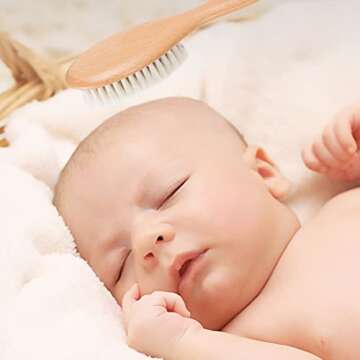 GREENTH PRO Wooden Baby Hair Brush,Natural Beech Wood and Soft Goat Bristles,Soft Bush For Toddlers, Infants, Boys, Girls