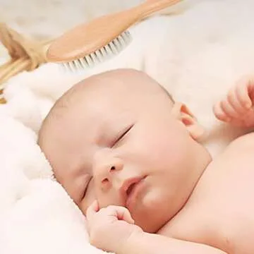 GREENTH PRO Wooden Baby Hair Brush,Natural Beech Wood and Soft Goat Bristles,Soft Bush For Toddlers, Infants, Boys, Girls