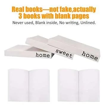 White Decorative Book,Decorative Farmhouse Books, Paperback Book for Modern Decor,Home|Sweet|Home(Set of 3 ) Stacked Books for Decorating Coffe Tables and Shelves, Rustic Home Book Decor