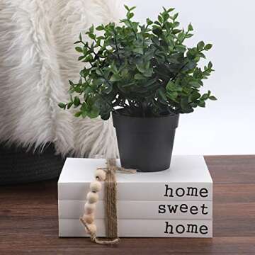 White Decorative Book,Decorative Farmhouse Books, Paperback Book for Modern Decor,Home|Sweet|Home(Set of 3 ) Stacked Books for Decorating Coffe Tables and Shelves, Rustic Home Book Decor