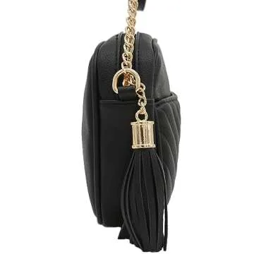 FashionPuzzle Chevron Quilted Crossbody Bag - Stylish & Practical