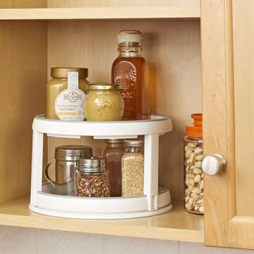 madesmart Classic 10" Twin Turntable - White | CLASSIC COLLECTION | Kitchen Organizer | Easy to Spin...