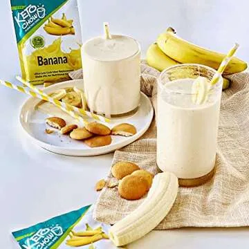 Keto Chow Banana | Keto Meal Replacement Shake | Nutritionally Complete | Low Carb | Delicious Easy Meal Substitute | You Choose The Fat | 21 Meal Bulk Pack