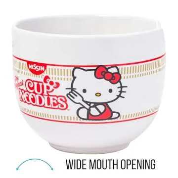 Hello Kitty Nissin Ramen Bowl with Chopsticks - Adorable & Functional