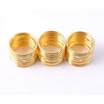 Shapenty 1 Inch/25mm Round Edged Metal Split Key Ring Chain Clip Connector Bulk for Car Home Keys Organization and DIY Art Craft Project (Gold, 100PCS)