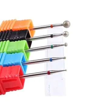MZCMSL 5PCS Nail Drill Bits Ball Head 3/32 Diamond Cuticle Bit For Electric Nail File Machine
