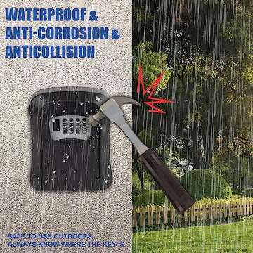 AT1NTEN Key Lock Box - 4 Digit Weatherproof Key Storage