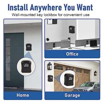 AT1NTEN Key Lock Box - 4 Digit Weatherproof Key Storage