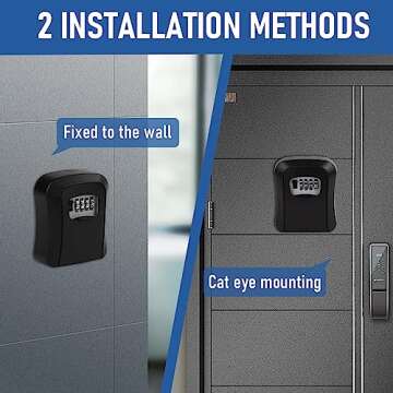 AT1NTEN Key Lock Box - 4 Digit Weatherproof Key Storage