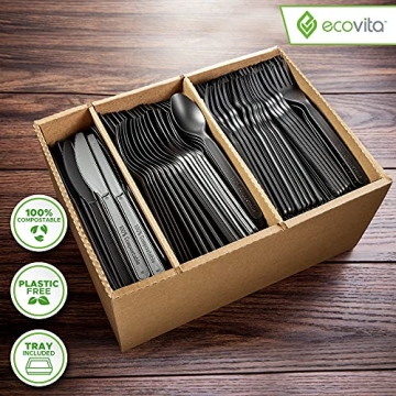 Ecovita Compostable Cutlery - 380 Eco-Friendly Set