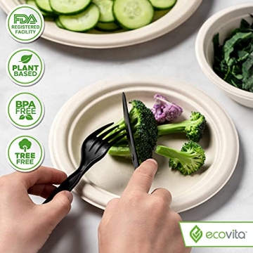 Ecovita Compostable Cutlery - 380 Eco-Friendly Set