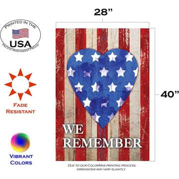 Toland Home Garden Patriotic Flag Banner for Outdoors