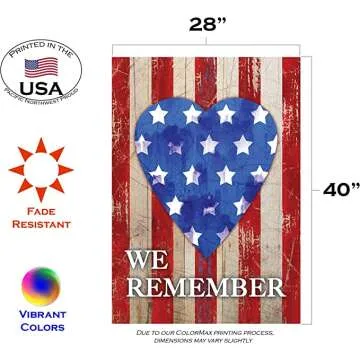 Toland Home Garden Patriotic Flag Banner for Outdoors